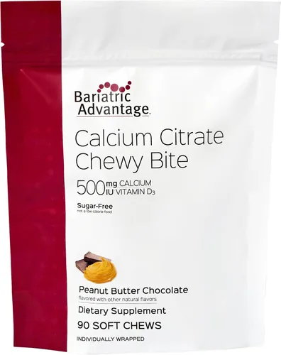 Vista 10 de Bariatric Advantage Picaduras masticables de citrato de calcio 500 mg - Altamente absorbible y digerible - Vitamina D3 - Suplemento de calcio