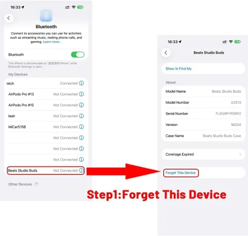 Vista 2 de Cepillo único para oído derecho de repuesto para Beats Powerbeats Pro (Negro)