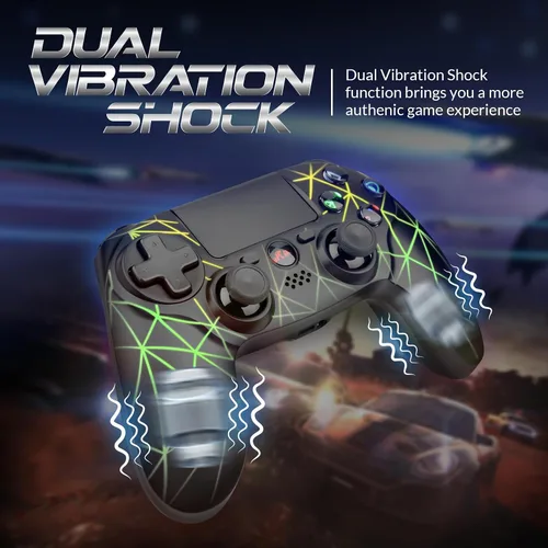 Vista 2 de Rii Wireless Bluetooth Gaming Controller for PS4PS3AndroidWindowsSteam, With Dual-shock, 6-axis Gyro Sensor, 1000mAh Battery,Non-Slip Game Joystick