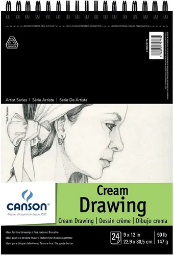 Vista 6 de Canson Artist Series Papel de Dibujo, Crema, Bloc Encuadernado con Espiral, 5.5 x 8.5 pulgadas, 60 hojas (90lb/147g) - Papel de artista para adultos