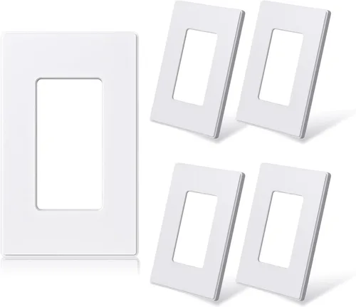 Vista 8 de ELEGRP Placas de pared decorativas sin tornillos de 1 banda, cubierta de placa frontal termoplástica irrompible para interruptor de salida