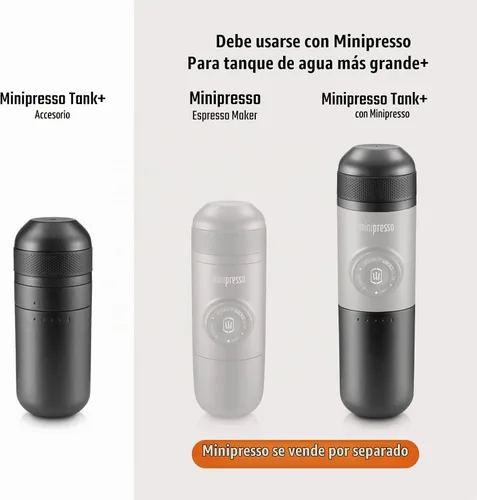 Vista 3 de WACACO Minipresso Tank+, accesorio para Minipresso NS o Minipresso GR, tanque de agua grande para Lungo Espresso