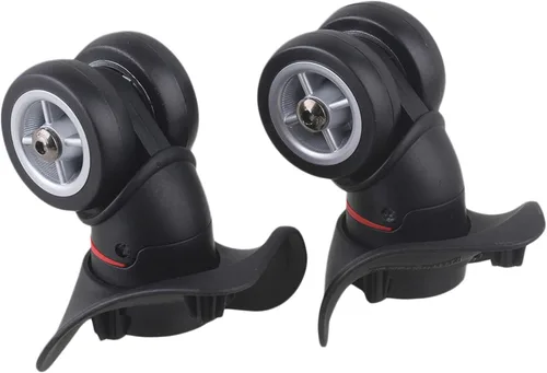 Vista 2 de Doublelife 1 par de repuesto negro equipaje giratorio reparación maleta piezas ruedas ruedas 1.929 in resistente con tornillos
