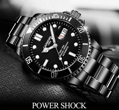 Vista 6 de MASTOP Reloj automático para hombre clásico con bisel giratorio analógico para hombre para buceo día y semana reloj de lujo
