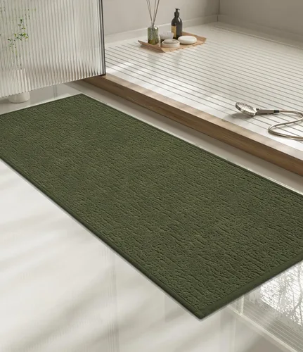 Vista 29 de Chakme Juego de 2 alfombras de baño ultrafinas, absorbentes, antideslizantes, lavables a máquina, color negro, 17 x 24 pulgadas / 17 x 30 pulgadas