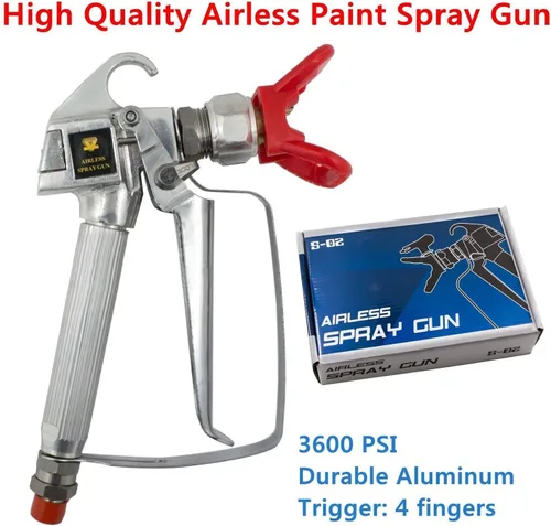 Vista 4 de Pistola de pulverización de pintura sin aire con protector de boquilla para pulverizador de bomba 3600PSI Pistola de pulverización de alta presión