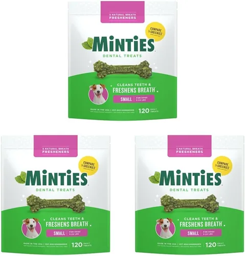 Vista 9 de Minties VetIQ - Golosinas dentales para huesos para perros, masticables dentales para perros pequeños y pequeños (menos de 40 libras), 80