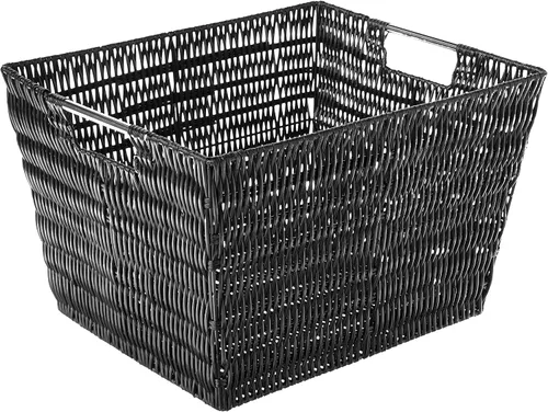 Vista 15 de Whitmor 6500-2712-BLK Rattique Canasta Negra Pequeña para Estante