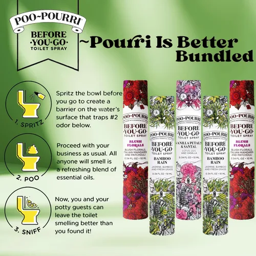 Vista 2 de Poo-Pourri Before-You-Go - Aerosol para inodoro, tamaño de viaje, 10 mL, paquete de 5