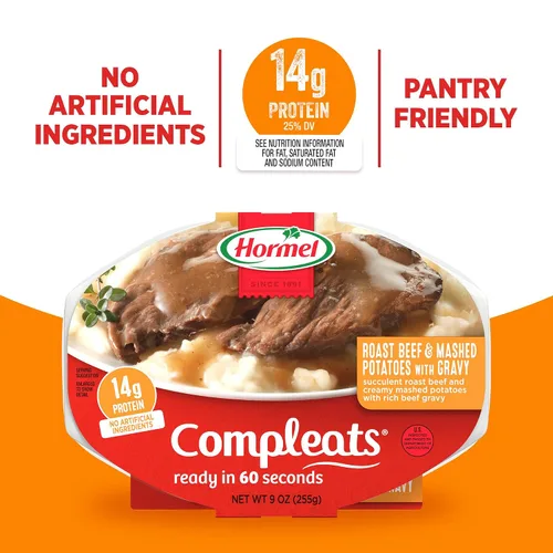 Vista 9 de HORMEL COMPLEATS - Carne asada y puré de patatas con salsa, de microondas, 9 onzas (paquete de 6)
