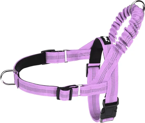 Vista 13 de PUPTECK Arnés sin tirones para perro de tamaño mediano, ajustable con chaleco reflectante para mascotas con asa de bungee, a prueba de escapes y sin