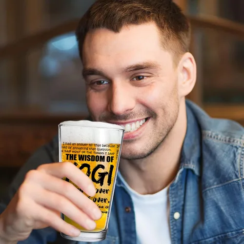 Vista 5 de DU VINO Yogi-isms - Vaso de cerveza de 16 onzas, regalo divertido para los fanáticos de Yogi Berra, fanático del béisbol, fanático de los Yankees