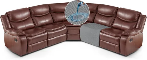 Vista 21 de KinCam Fundas impermeables para sofá modular reclinable, fundas de sofá reclinable de gran tamaño para sofá en forma de L, funda de sofá Chocolate