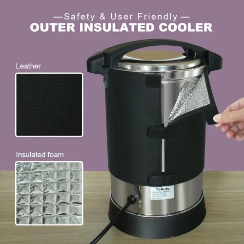 Vista 4 de TOAUTO V3 - Derretidor de cera para hacer velas, olla de fusión eléctrica grande de cera de 12 libras con boquilla de vertido rápido, control