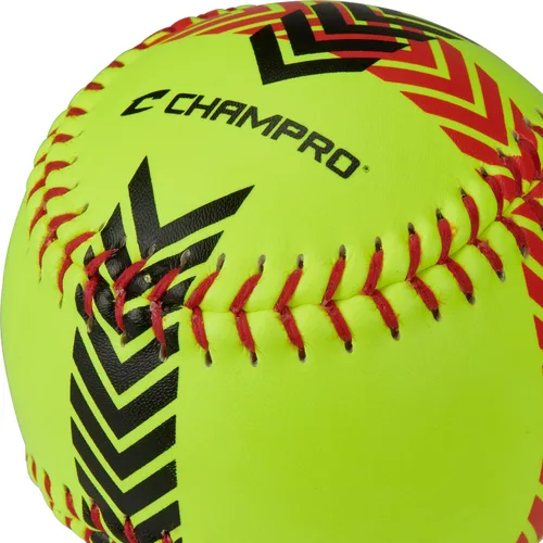 Vista 6 de Champro Juego de softbol de entrenamiento a rayas (amarillo óptico, 12 pulgadas)