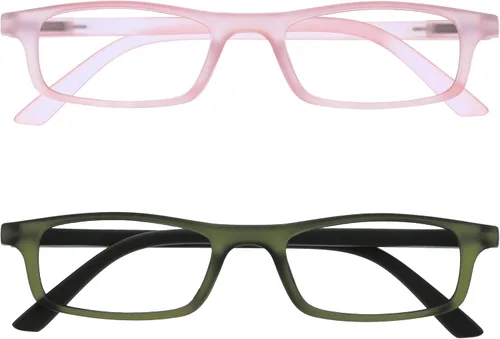 Vista 22 de OPULIZE TED - Lentes de lectura para mujeres y hombres, marco mate rectangular ligero y estrecho con bisagras de resorte, color negro +1.50