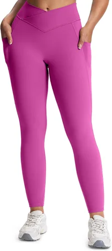 Vista 77 de Aoxjox Trinity - Pantalones de yoga de cintura alta con bolsillos para mujer, control de abdomen, cintura cruzada, leggings de entrenamiento suaves