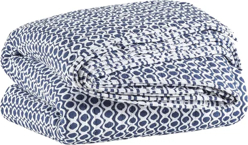 Vista 13 de Pine Cone Hill Tyler - Funda de almohada acolchada índigo, tamaño estándar, patrón gráfico azul