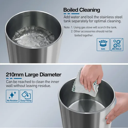 Vista 4 de Stainless Steel Humidifier, 4.5L Easy to Clean Humidifier with 304 Stainless Steel Tank, Cool Mist Humidifiers for Bedroom with Smart Humidistat &
