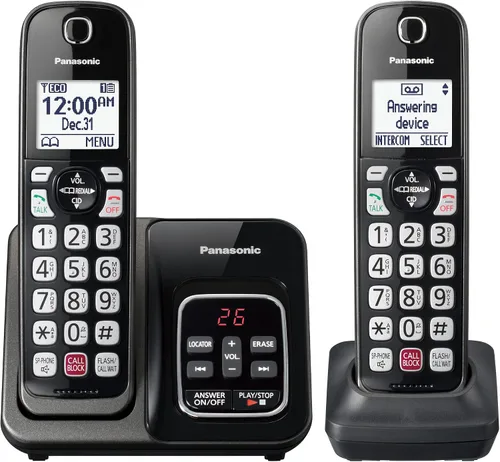 Vista 11 de Panasonic - Teléfono inalámbrico con contestador automático, Link2Cell Bluetooth para el hogar, asistente de voz y bloqueo avanzado de llamadas