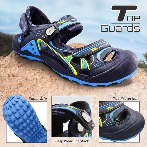 Vista 6 de Gold Pigeon Shoes Sandalias de atleta con puntera cerrada y cierre fácil para niños