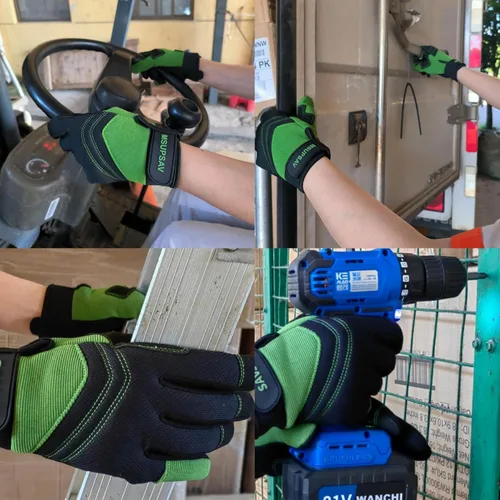 Vista 6 de Guantes de jardinería a prueba de espinas y resistentes a pinchazos con agarre, guante de jardín para mujer, regalos de cuero para trabajo