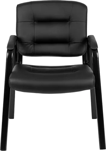 Vista 7 de Flash Furniture Darwin Flash Fundamentals LeatherSoft - Silla de recepción ejecutiva, moderna silla copetuda para sala de estar u oficina
