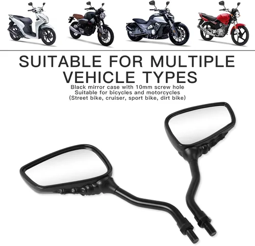 Vista 3 de DREAMIZER Espejos de motocicleta Black Skull para manillar – Espejos laterales retrovisores de 0.315 in y 0.394 in para Shadow Spirit 750 Aero Grom