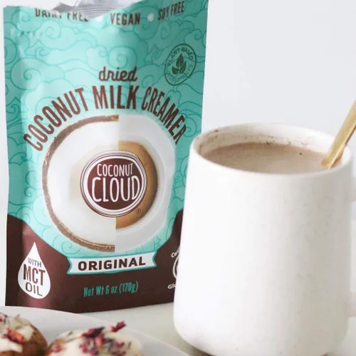 Vista 3 de Coconut Cloud: Crema de café sin lácteos a base de plantas, apta para dieta cetogénica, leche de coco en polvo sin azúcar, sin lácteos, sin OMG, a