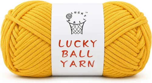 Vista 9 de LUCKY BALL Hilo para ganchillo, 3.53 oz/109 yardas, 70% algodón, 30% nailon, #5, hilo de tubo voluminoso para tejer, para bolsos, sombreros