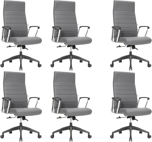 Vista 32 de LeisureMod Hilton Leather Executive Office Chair, Adjustable Height Negro