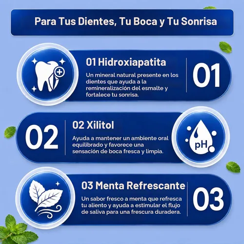 Vista 4 de DC24 DAILY CARE Mentas xilitol con hidroxiapatita, menta, 150 piezas