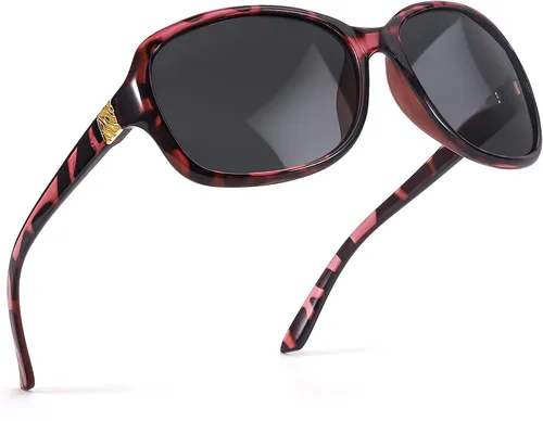 Vista 13 de SIPHEW - Gafas de sol polarizadas para mujer, gafas de sol cuadradas clásicas para mujer con protección UV Gafas de sol polarizadas negras A01
