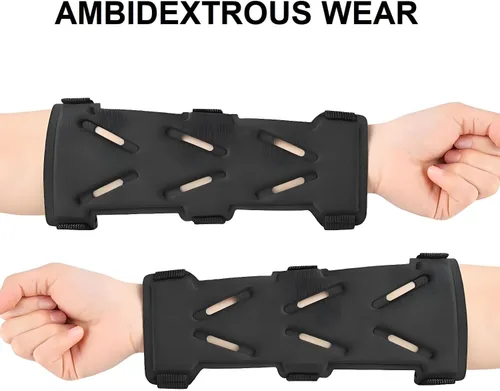 Vista 5 de Archery Arm Guard, Adjustable & Breathable Double-Layer Forearm Protector with 3 Straps, Unisex Ambidextrous Design for Youth & Adults, Archery