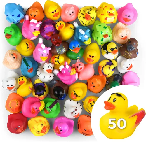 Vista 7 de Patos de goma para Jeep Ducking, 50 patos de goma surtidos para juegos de patitos, ducking de Jeeps, cruceros y baño, juego en la piscina, pequeño