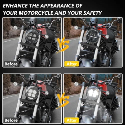Vista 5 de Conjunto de faros delanteros LED para Rebel CMX500 20-24, faro delantero con luz alta y baja para Honda Rebel CMX500 ABS SE 20-2024 Accesorios