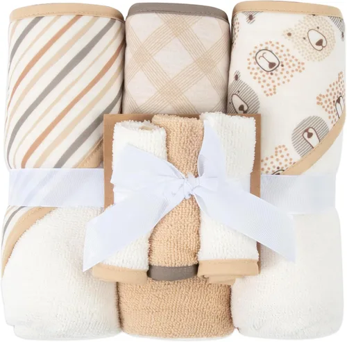 Vista 10 de Juego de 6 toallas de baño con capucha para bebés y niñas recién nacidos, bebés y niños pequeños, juego de toallas con capucha para bebés y niñas