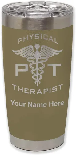 Vista 36 de LaserGram PT Physical Therapeut, vaso aislado al vacío de 20 onzas, grabado personalizado incluido (negro)