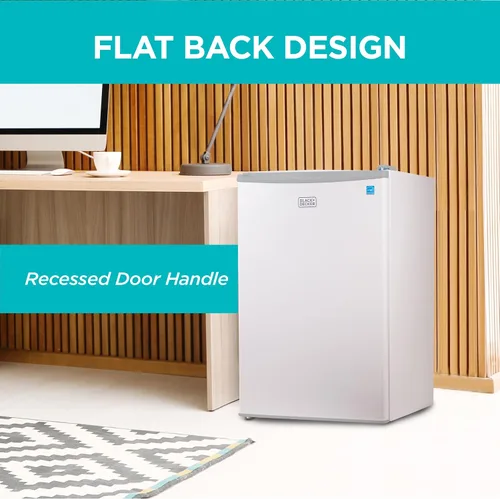 Vista 6 de BLACK+DECKER - Refrigerador compacto de 4.3 pies cúbicos con certificado ENERGY STAR, minirefrigerador de una sola puerta con congelador