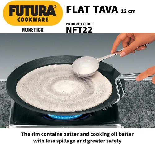 Vista 4 de Hawkins/Futura Q 42 - Plancha antiadherente para tava, 8 pulgadas, 8.5 pulgadas, gris