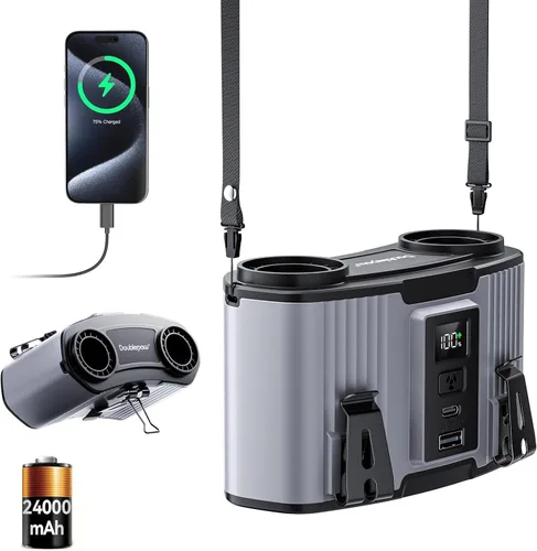 Vista 16 de Astaowl ventilador de cintura personal de 12000 mAh, clip recargable USB para la cintura para trabajar, 10 velocidades y 23H de enfriamiento