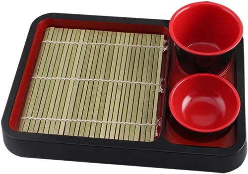 Vista 6 de 5 juegos de platos de fideos fríos japoneses, fuente de cocina, plato de sushi de estilo japonés, vajilla de cocina, recipiente de alimentos, plato