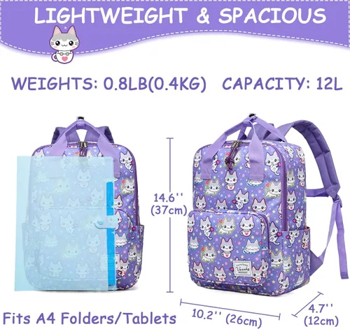 Vista 2 de VASCHY Mochilas de dinosaurio para niños, mochila preescolar ligera para niños pequeños