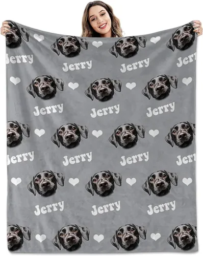Vista 6 de Pamaheart Sube tu manta de fotos para perro, gato, mascota con foto personalizada, manta de perro y gato, manta de fotos, manta de Navidad de perro