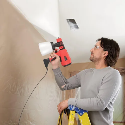 Vista 2 de Moclever - Pulverizador de pintura eléctrico Hvlp de alta potencia con recipiente de 27.1 fl oz, 5 boquillas de cobre y 3 patrones y filtro