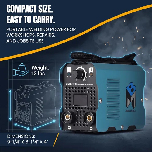 Vista 5 de Soldador de varilla - Máquina de soldadura inversora MMA Fuerza de arco, soldadores antiadherentes Soldador portátil compacto - Doble voltaje