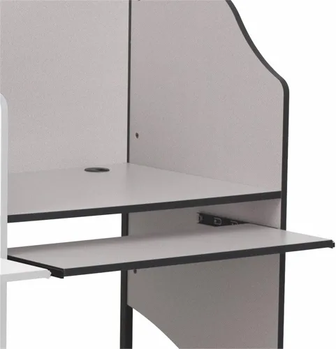 Vista 6 de Flash Furniture Jordan - Carrel de estudio complementario en acabado gris nebulosa