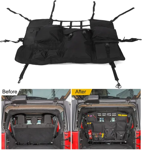 Vista 9 de Bolso multi negro del almacenamiento del asiento de coche del bolsillo, accesorio del coche del organizador del asiento trasero del automóvil