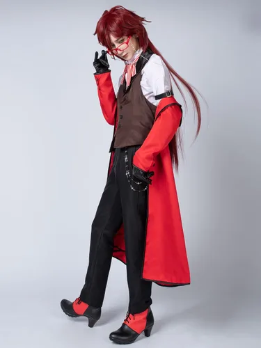 Vista 3 de Cosfun Kuroshitsuji disfraz negro Butler Grell Sutcliff Cosplay mp003219