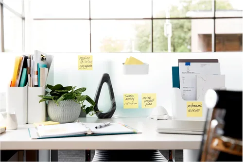 Vista 9 de Post-it Notas superadhesivas 100% recicladas, 3 x 3 pulgadas, amarillo canario, 5 blocs